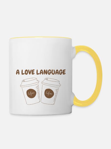 A LOVE LANGUAGE - Tasse zweifarbig - Weiß/Gelb
