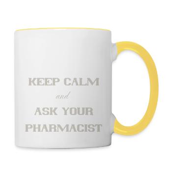keep calm - Contrasting Mug - white/yellow - Right