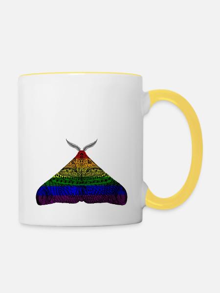 Pride Motte Motiv A - Tasse zweifarbig - Weiß/Gelb