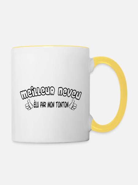 BESTER Neffe - Tasse zweifarbig - Weiß/Gelb