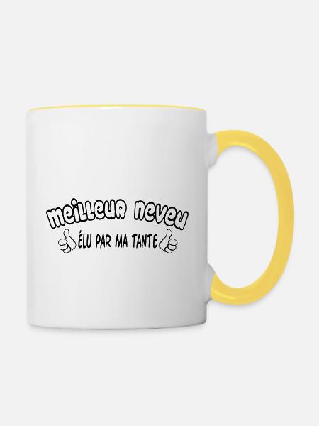 BESTER Neffe - Tasse zweifarbig - Weiß/Gelb