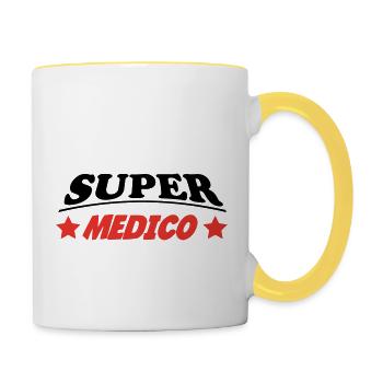 SUPER MEDICO - Mug contrasté - blanc/jaune - Droite
