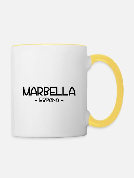 Marbella Espana Spain Spainen - Tasse zweifarbig - Weiß/Gelb