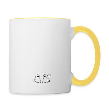 T-shirts with Funny Phrases - Fantasmitas 10 - Contrasting Mug - white/yellow - Right