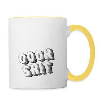Oooh Shit - Tasse zweifarbig - Weiß/Gelb - Rechts