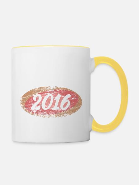 2016 - Tasse zweifarbig - Weiß/Gelb