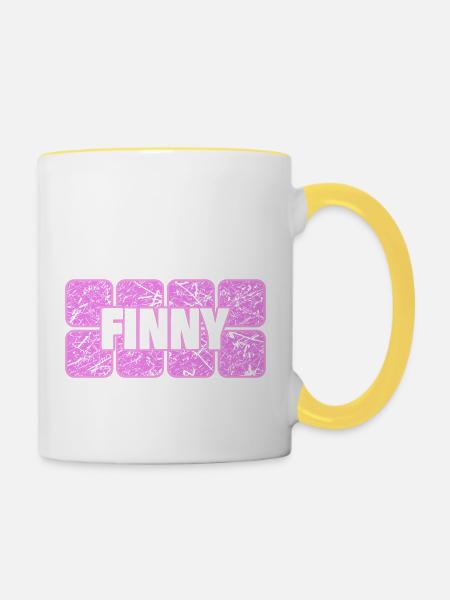 Finny - Tasse zweifarbig - Weiß/Gelb