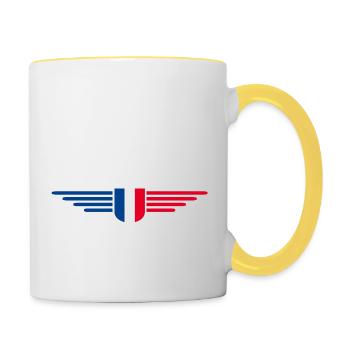 I Love France Elegance Style Design Outfits - Contrasting Mug - white/yellow - Right