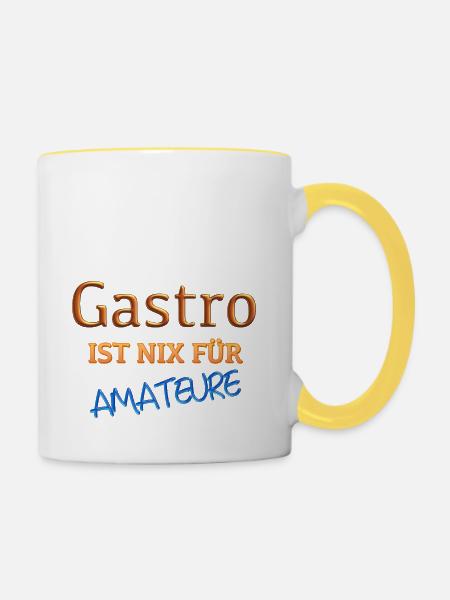 Gastro - Tasse zweifarbig - Weiß/Gelb