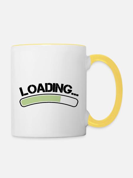 loading - Tasse zweifarbig - Weiß/Gelb