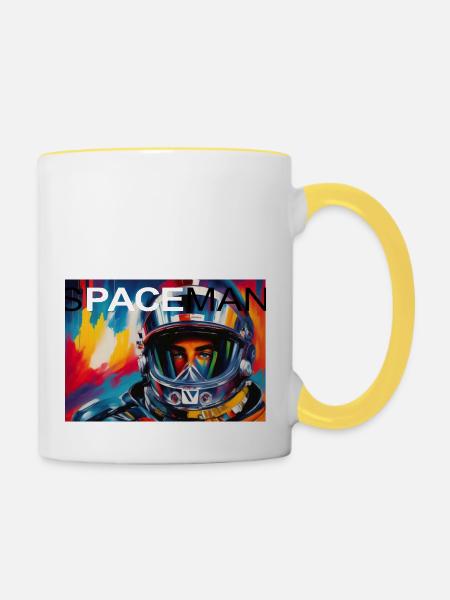 Spaceman b4 600DPI - Tasse zweifarbig - Weiß/Gelb