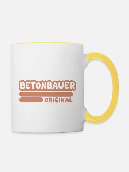 Beruf Betonbauer - Tasse zweifarbig - Weiß/Gelb