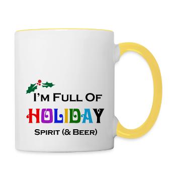 À la pleine de bière spirituelle des Fêtes - Mug contrasté - blanc/jaune - Droite