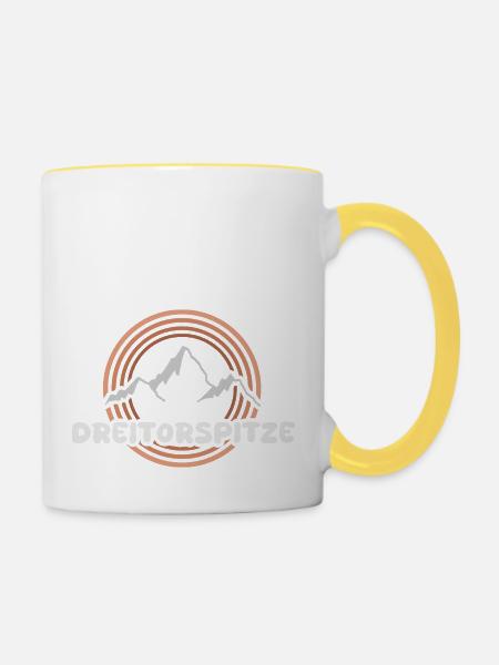 Berg Dreitorspitze - Tasse zweifarbig - Weiß/Gelb