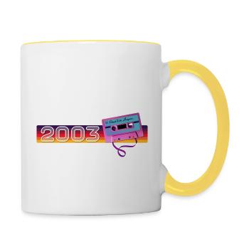 Musique vintage et anniversaire nostalgique - Vintage - Mug contrasté - blanc/jaune - Droite