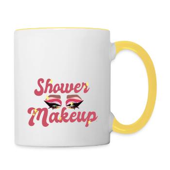 Dusch-Make-up - Tasse zweifarbig - Weiß/Gelb - Rechts