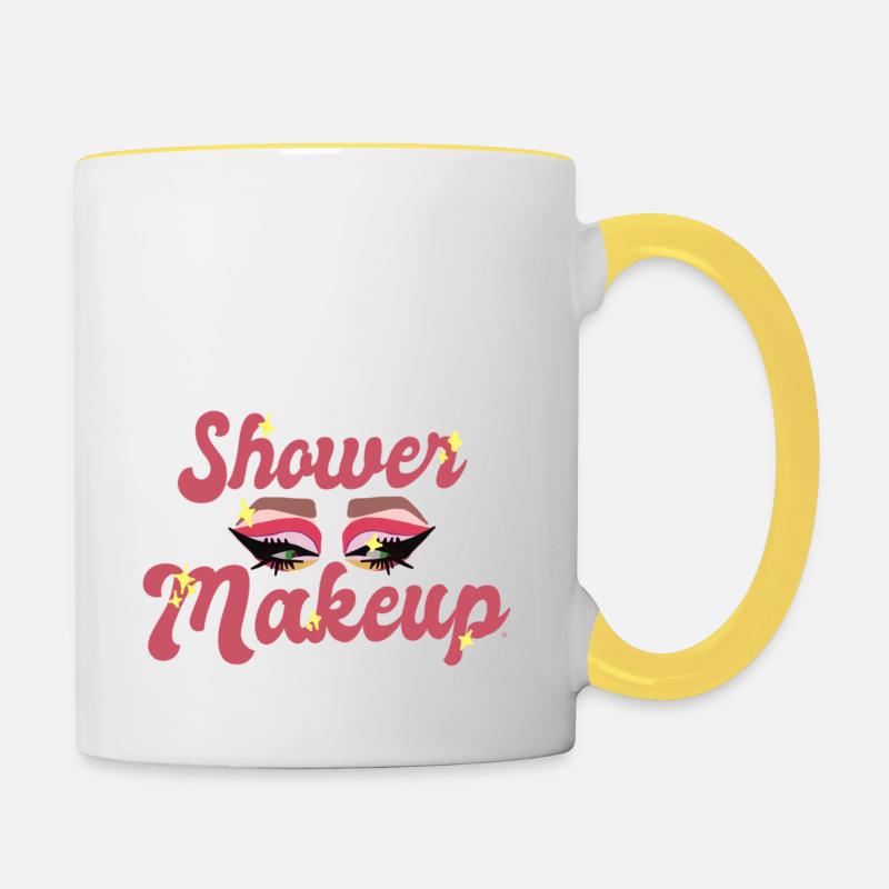 Shower makeup - Contrasting Mug - white/yellow