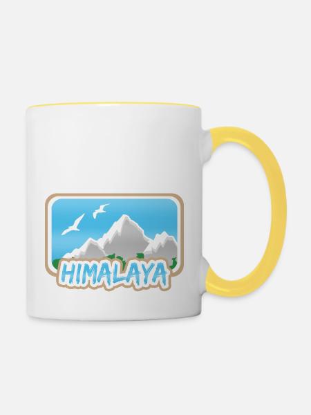 Himalaya als Himalaya - Tasse zweifarbig - Weiß/Gelb