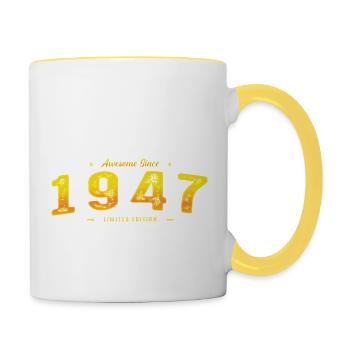 Vintage 1947 Limited Edition - 78th Birthday - Contrasting Mug - white/yellow - Right