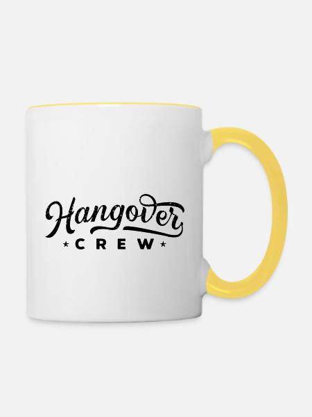 hangover crew - Tasse zweifarbig - Weiß/Gelb
