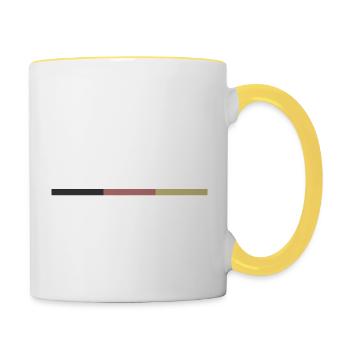 Kein Merz im Februar! - Tasse zweifarbig - Weiß/Gelb - Rechts