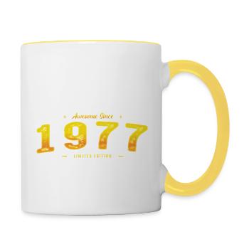 Vintage 1977 Limited Edition - 48th Birthday - Contrasting Mug - white/yellow - Right