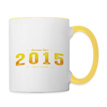 Awesome Since 2015 - 10th Birthday Limited Edition - Contrasting Mug - white/yellow - Right