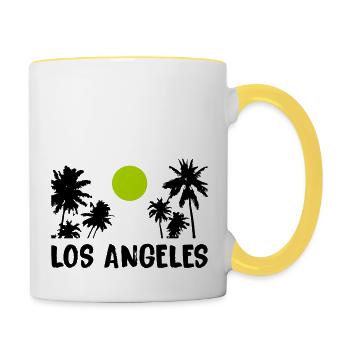 los angeles - Tasse zweifarbig - Weiß/Gelb - Rechts