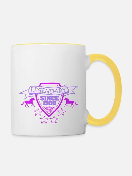 1960 - Tasse zweifarbig - Weiß/Gelb