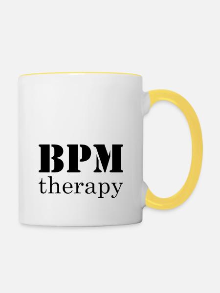 BPMtherapy - Tasse zweifarbig - Weiß/Gelb