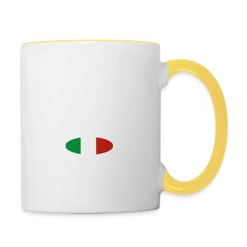 Italia Italian Flag - Contrasting Mug - white/yellow - Right