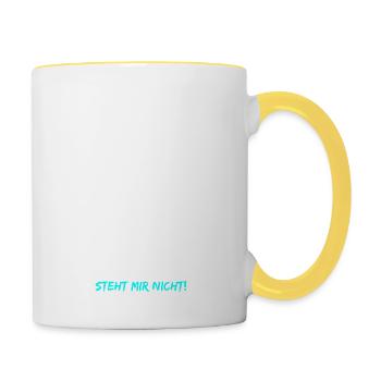 Waschbrettbauch Hatte Ich Schon Steht Mir Nicht - Tasse zweifarbig - Weiß/Gelb - Rechts