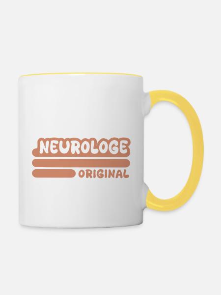 Neurologe - Tasse zweifarbig - Weiß/Gelb
