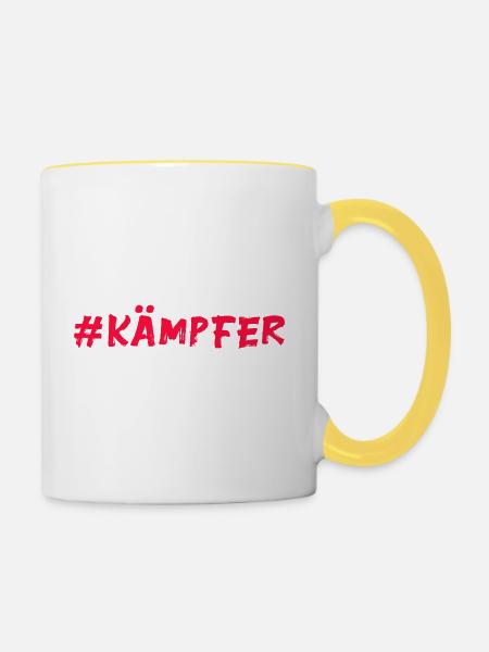 Kämpfer - Tasse zweifarbig - Weiß/Gelb
