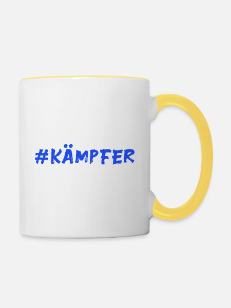 Kämpfer - Tasse zweifarbig - Weiß/Gelb