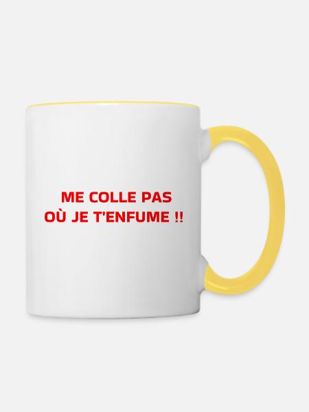 Bleib nicht bei mir - Tasse zweifarbig - Weiß/Gelb