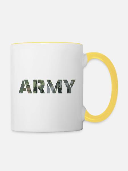 ARMY NL NFP Tarnmuster - Tasse zweifarbig - Weiß/Gelb