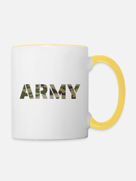 ARMY US BDU Tarnung - Tasse zweifarbig - Weiß/Gelb