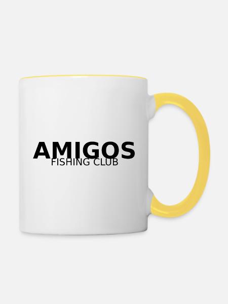 Amigos Fishing Club - Tasse zweifarbig - Weiß/Gelb