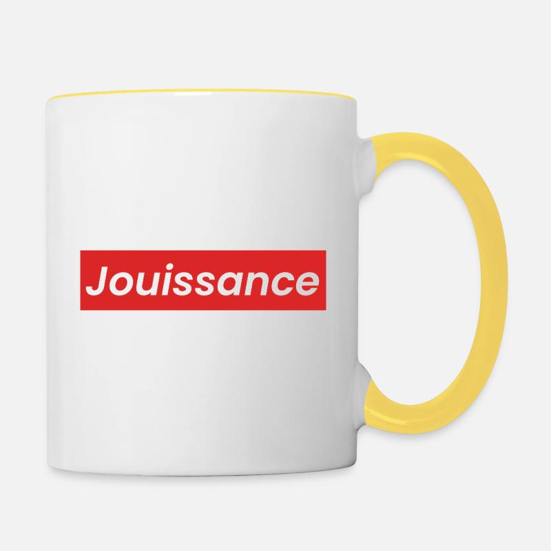 Jouissance Statement philosophy - Contrasting Mug - white/yellow