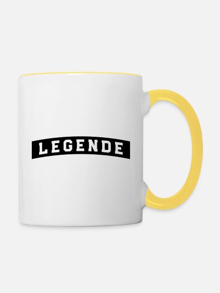 legende - Tasse zweifarbig - Weiß/Gelb