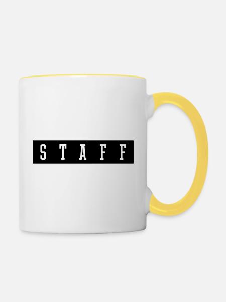 Staff - Tasse zweifarbig - Weiß/Gelb