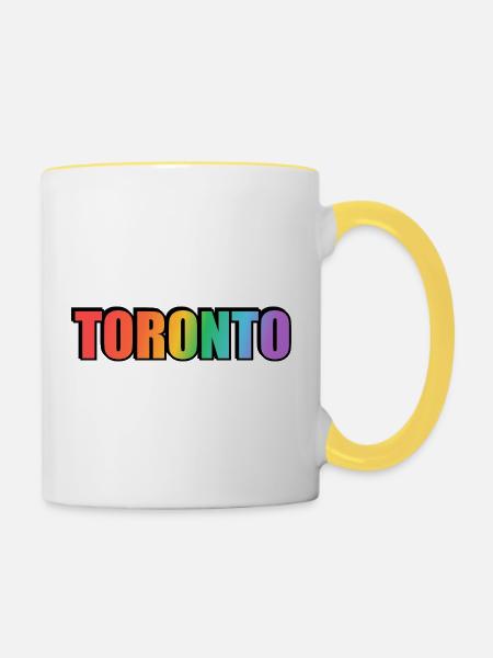 Toronto LGBTQ Rainbow - Tasse zweifarbig - Weiß/Gelb