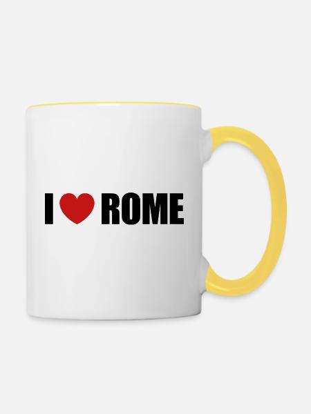 I love Rome - Tasse zweifarbig - Weiß/Gelb