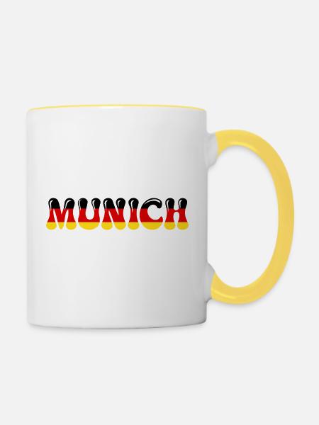 MUNCH Deutsche Flagge - Tasse zweifarbig - Weiß/Gelb