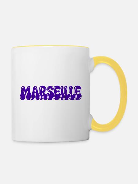 Marseille Lila Blasen - Tasse zweifarbig - Weiß/Gelb