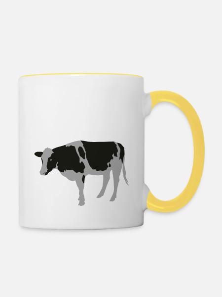 cow - Tasse zweifarbig - Weiß/Gelb