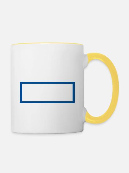 Rectangle Überblick - Tasse zweifarbig - Weiß/Gelb