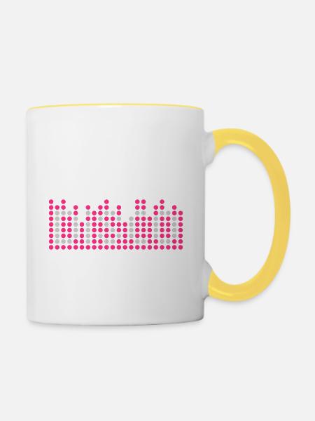 disco 2c equalizer DE - Tasse zweifarbig - Weiß/Gelb