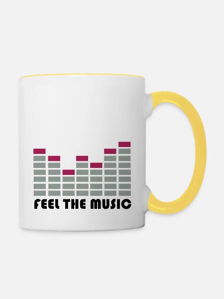 equalizer - Tasse zweifarbig - Weiß/Gelb
